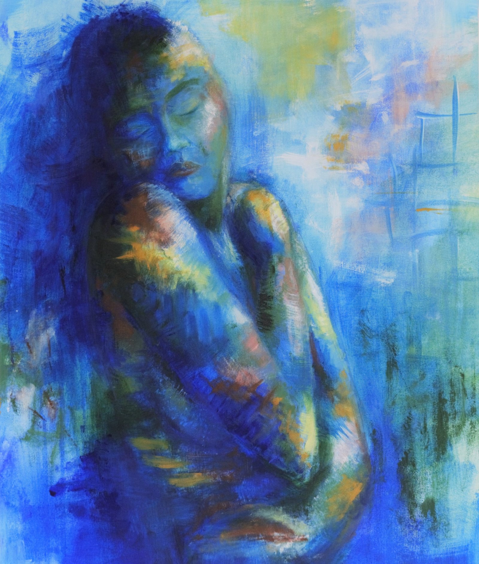 Expressionistisk maleri af kvinde nr. 5.