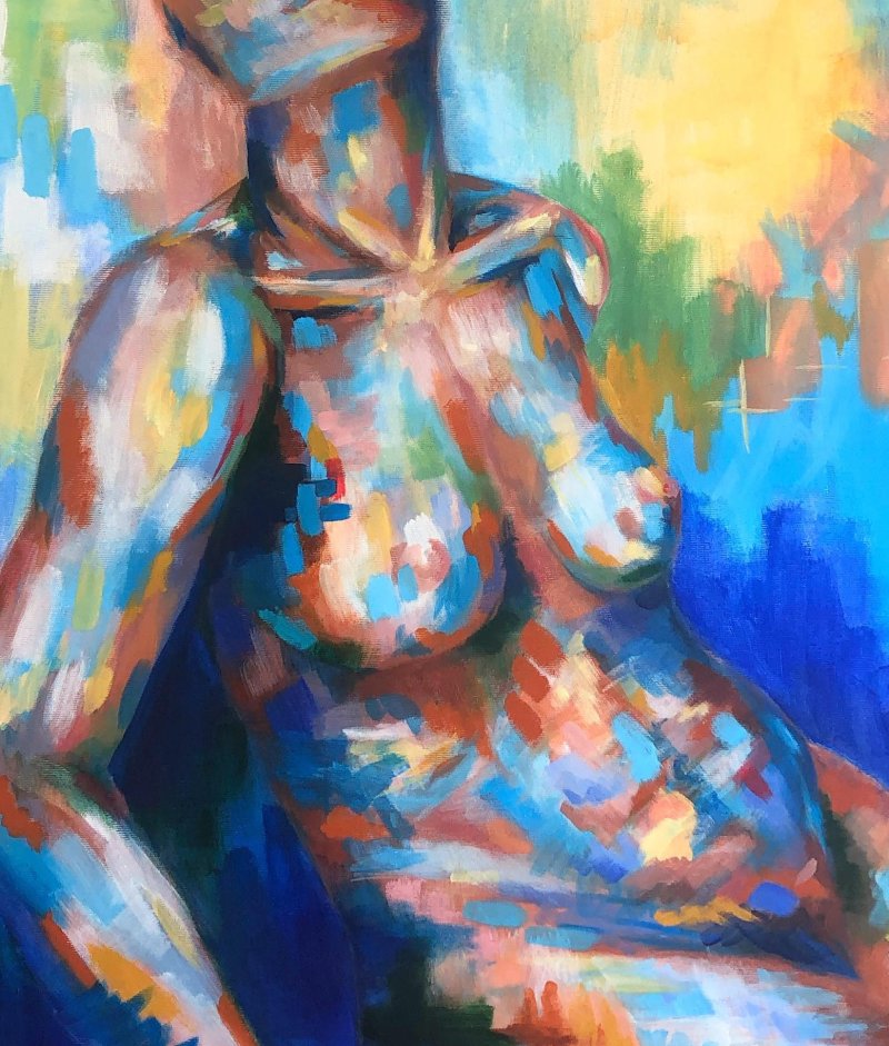 Expressionistisk maleri af kvinde nr. 6.