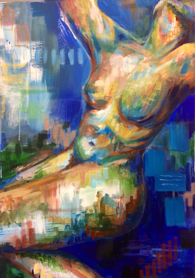 Expressionistisk maleri af kvinde nr. 1.