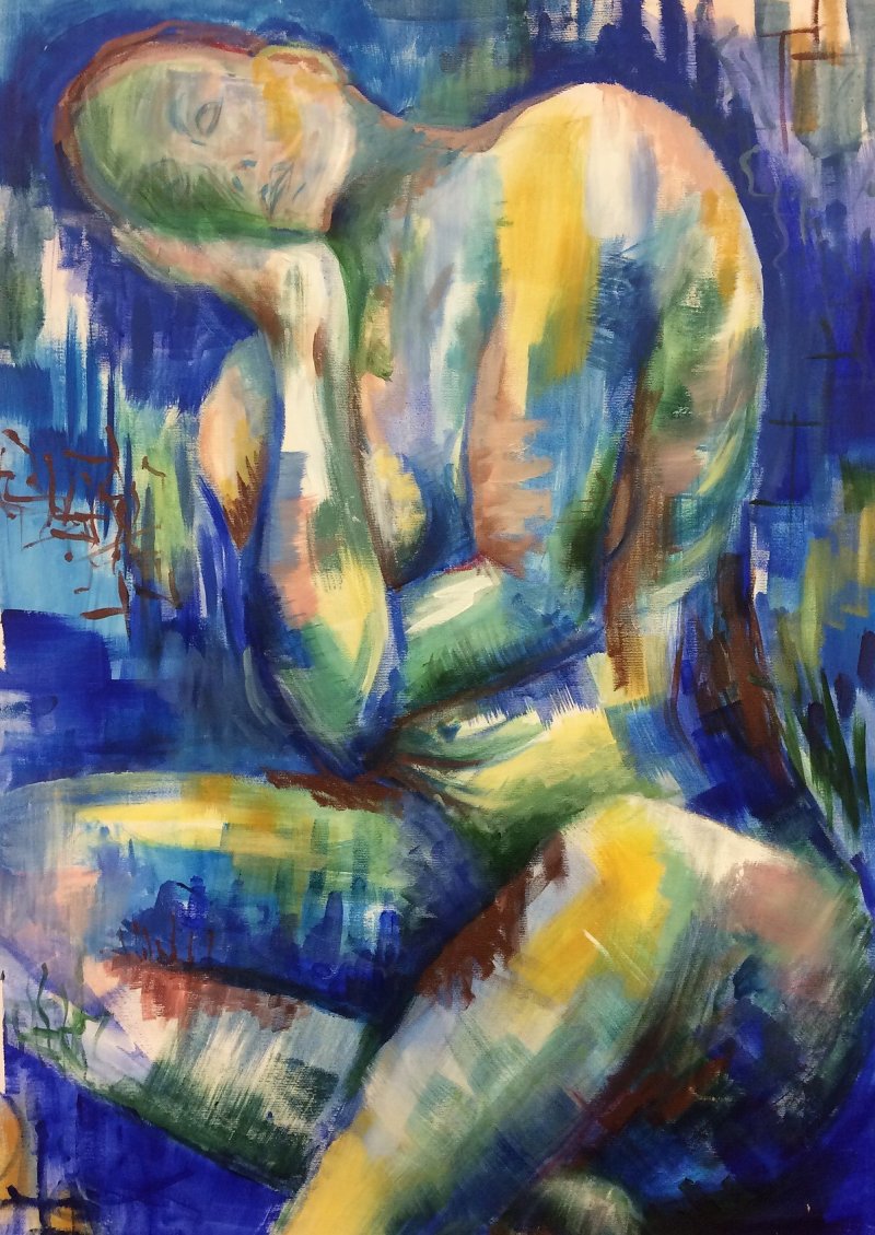 Expressionistisk maleri af kvinde nr. 2.