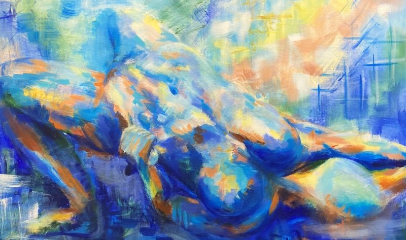 Expressionistisk maleri af kvinde nr. 4.