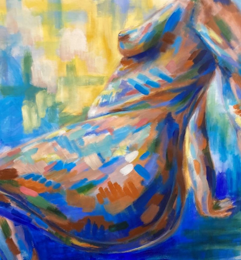 Expressionistisk maleri af kvinde nr. 7.
